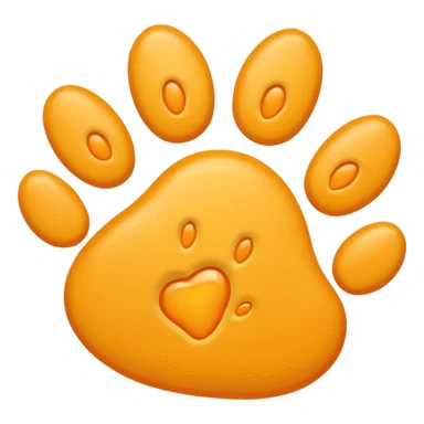 a very light pale pastel yellow-orange pawprint sticker