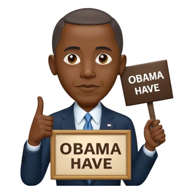 Obama holding a sign that says Obama Have Dih 💔 sticker