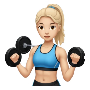 girl sport gym training, light skin tone sticker