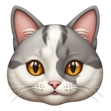 Cat smirking with one eyebrow raised and the other down  sticker