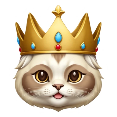 Chat sacré de birmanie avec une couronne dorée sur la tête sticker