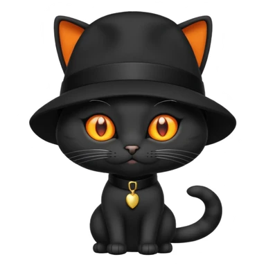 black suited catwith fes hat sticker
