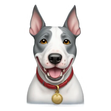 Grey Stanford shire bull terrier dog portrait sticker