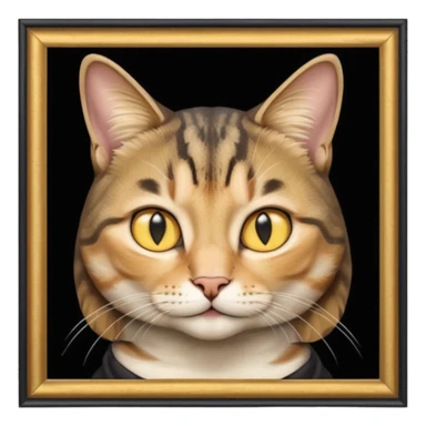 frame mona lisa, cat face sticker