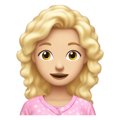 Aesthetic blonde girl waking up from her beauty sleep in a pink pjs sticker