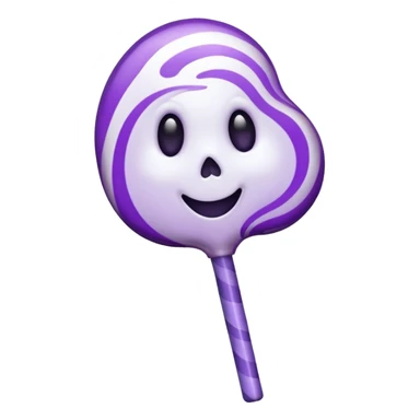 ghost lolipop purple and white sticker
