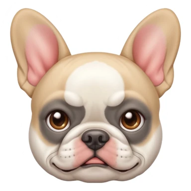 jealous white french bulldog with gray ears sticker