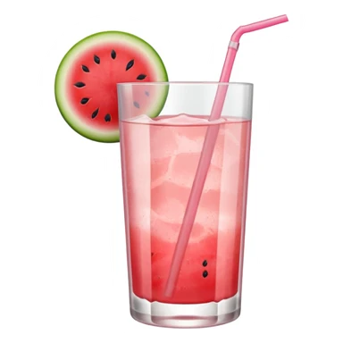 very light pink lemonade in glass with slice of watermelon on rim no straw sticker