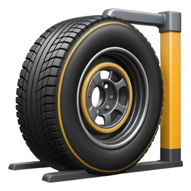 please draw me a emoji of tire - inside the manufacturing factory - getting inspected by machine not the human  sticker