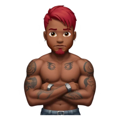 black man with red hair and tattoos sticker