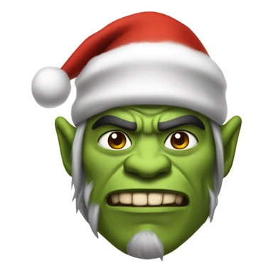 orc male warrior with santa hat sticker