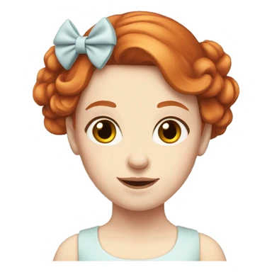 Red-haired girl with bow in hair with pale skin sticker