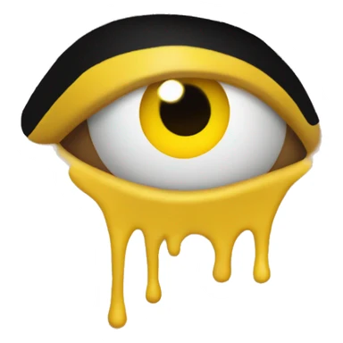 yellow emoji face with eye black paint sticker