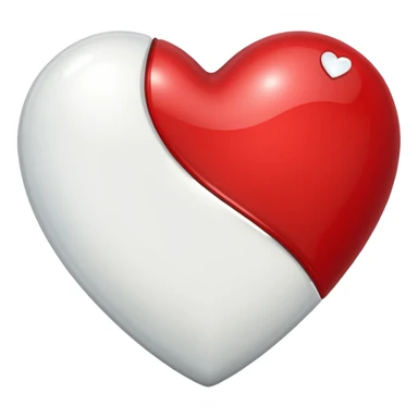 white and red jewel heart sticker