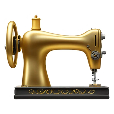Gold King's Favorite Sewing Machine with a golden mannequin  as if it glows like a personal gift from God sticker