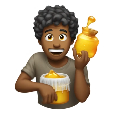 guy throwing up honey  sticker