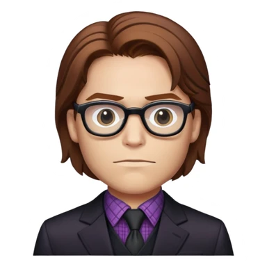 zemo brown hair with glasses, black suit, checkered shirt marvel from captain america: civil war sticker