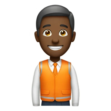 Man happy with orange vest  sticker