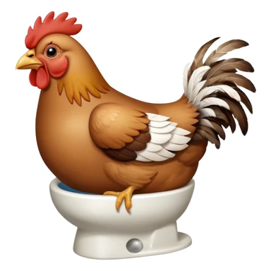 A fat chicken that its head is in a toilet sticker
