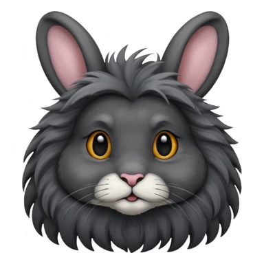 black lionhead rabbit with grey fur sticker