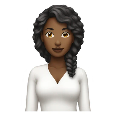 Black woman in a all white outfit sticker