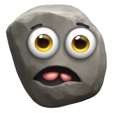 realistic rock with googly eyes glued on sticker