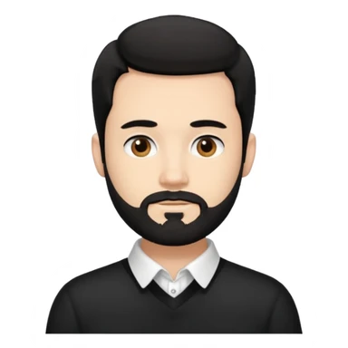 A white guy with coolers and white collar t shirt and the beard for him is at the chin area only,the hair is fuzzy and black in colour sticker