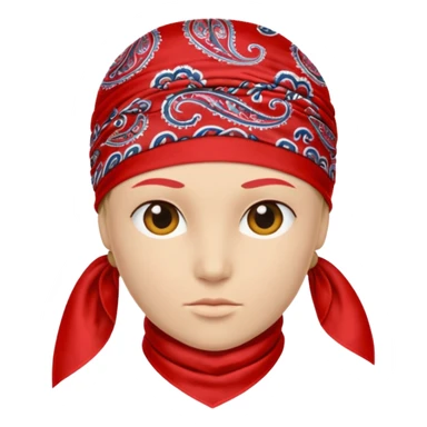 head bandana,Red, Negative: Character. sticker