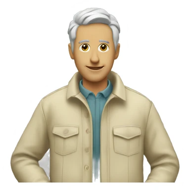 gardener beige jacket trees stone wall sticker