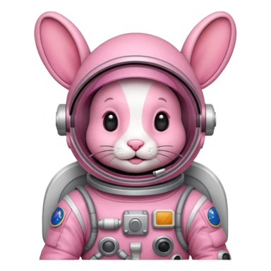 pink rabbit astronaut sticker