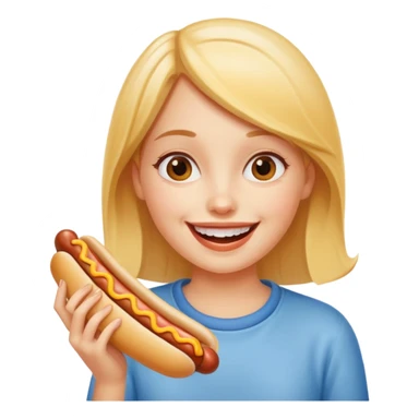 hotdog eating girl sticker