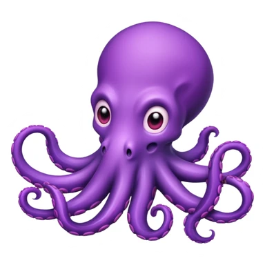 Purple Octopus with Pink Heart sticker