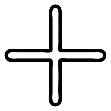 minimalist plus icon, thin black outline, no fill sticker