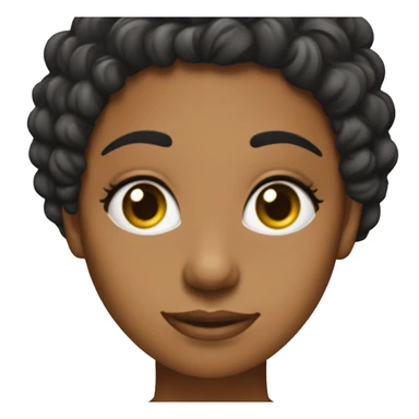 una chica de ojos negros, tez trigeña, cabello largo rizado, vestida de profesora sticker