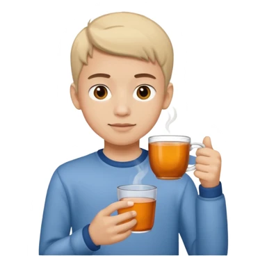 The boy teen with a cup of tea sticker