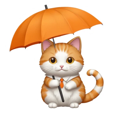 cat holding an umbrella sticker