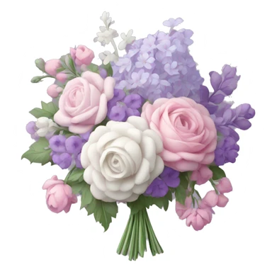 Rococo flower bouquet in light pink, white and lilas sticker