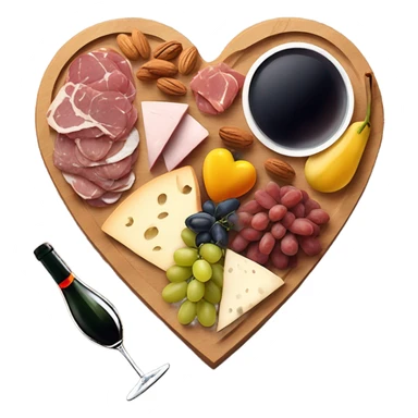 cute heart shaped charcuterie board with wine sticker