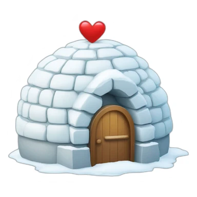 igloo with heart symbol on top of it sticker