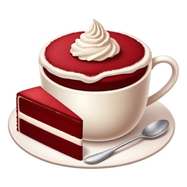 Red velvet cake and cup of cocoa sticker