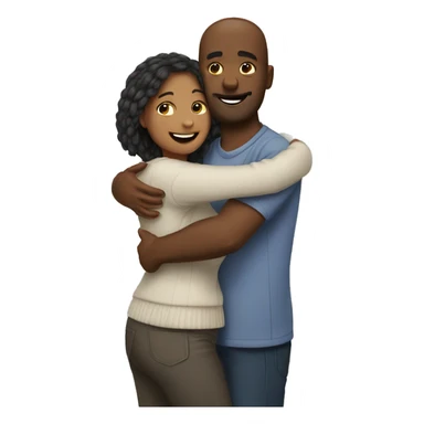 Couple warm hug sticker