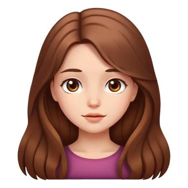 Blushing brown long hair girl  sticker