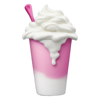 Frozen yogurt cup with pink spoon sticker