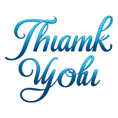 Words "no thank you" in cursive white letters sticker