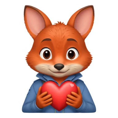 Nick Zootopia enamorado con ojos de corazon sticker