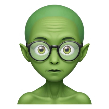 alien with glasses sticker