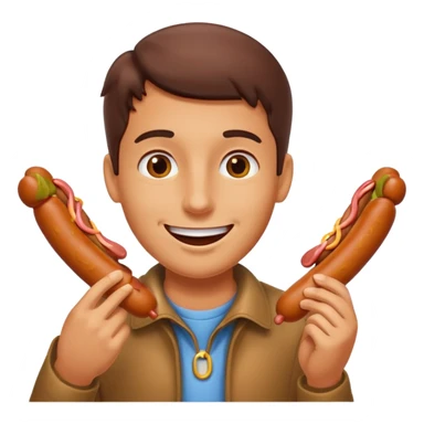 Face eating a sausage sticker