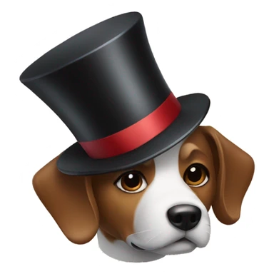 Dog with a top hat and a monachal   sticker