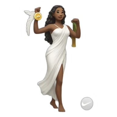 goddess holding nike logo sticker
