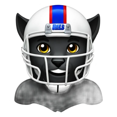 Black cat with buffalo bills football helmet sticker